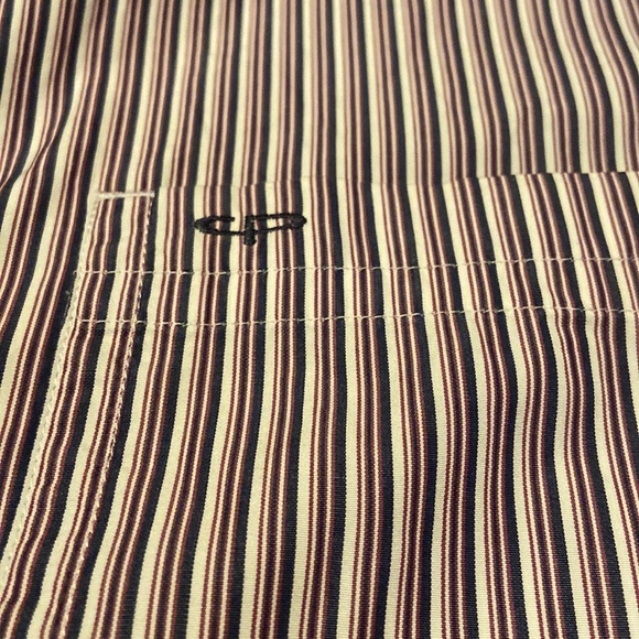 COLOR PLUS Size XL Striped Button Down Long Sleeved Shirt - Picture 3 of 7